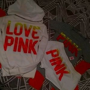 PINK VICTORIA'S SECRET "OG" 3 PIECE BLING SET